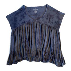 American Eagle Outfitters Soft & Sexy Tie Dye Babydoll Top (Navy Blue) Size Medi